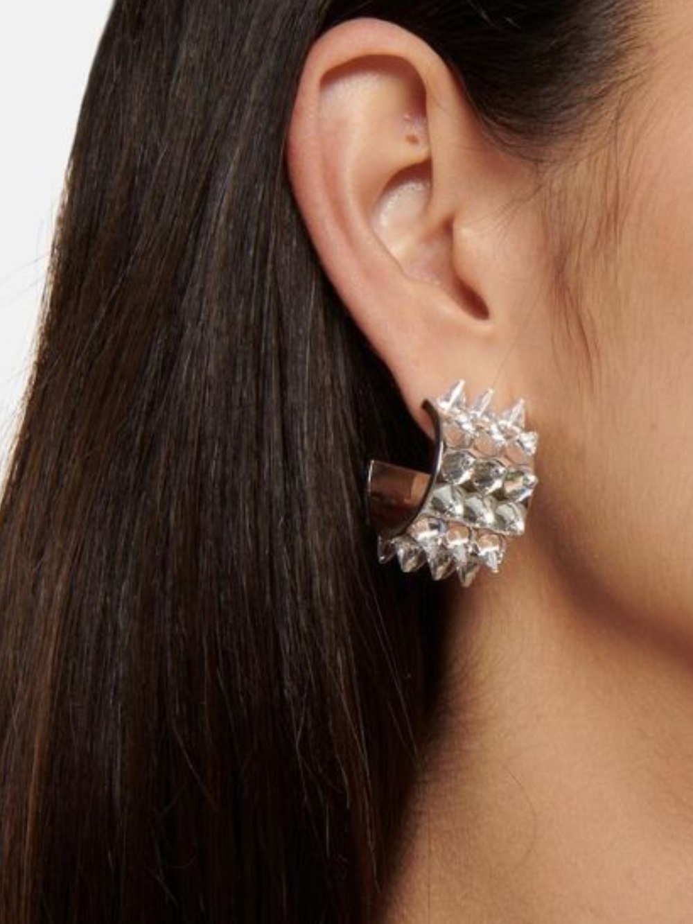 New AMINA MUADDI White Karma Crystal-embellished Earrings